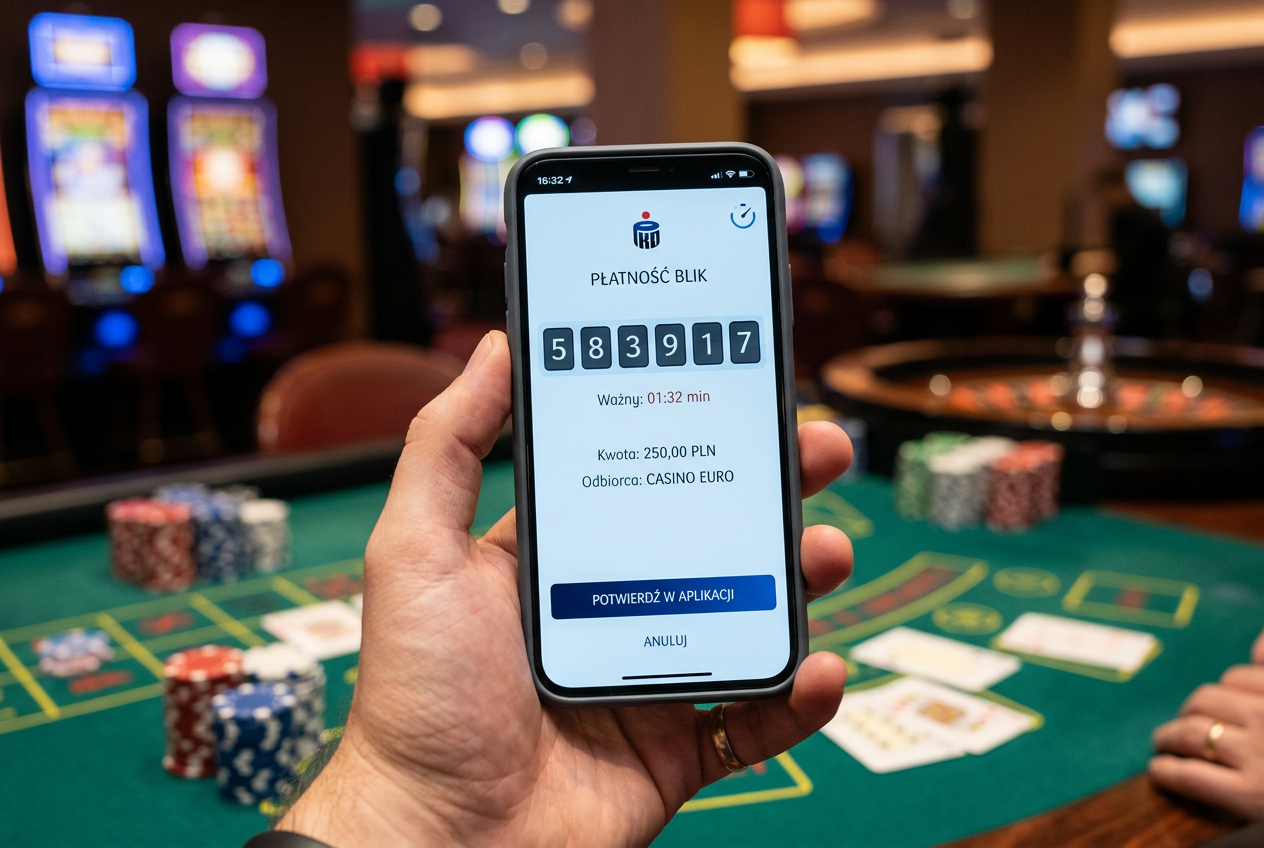Interfejs płatności mobilnej BLIK w kasynie