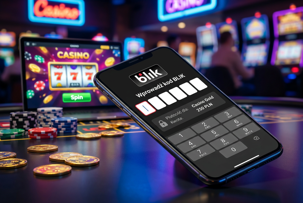 Bezpieczne płatności BLIK w kasynie na ekranie smartfona