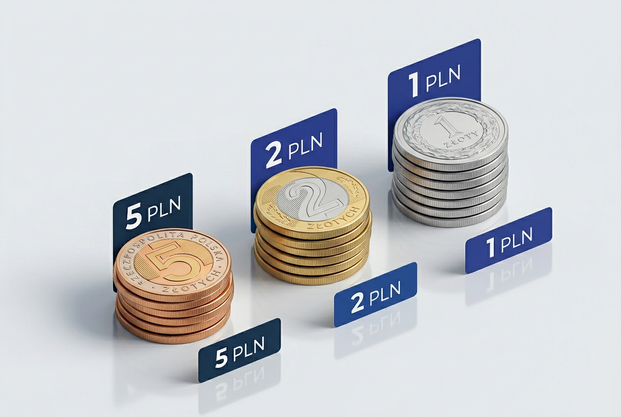 Infographic showing minimum deposit limits of 5, 10, and 20 PLN for casino payments